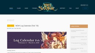 Log Calendar Rewards - Tree of Savior