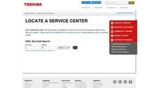 Locate A Service Provider - Toshiba Support