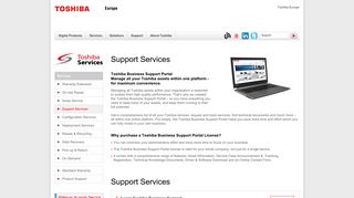 Support Services - Toshiba - Toshiba Europe