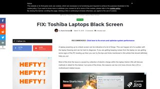 FIX: Toshiba Laptops Black Screen - Appuals.com