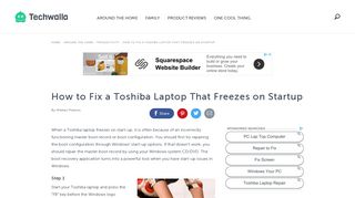 How to Fix a Toshiba Laptop That Freezes on Startup | Techwalla.com