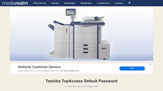 Toshiba TopAccess Default Password - Media Realm