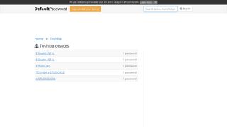 Toshiba default passwords