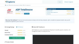 ADP TotalSource Reviews and Pricing - 2019 - Capterra