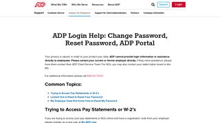 ADP Login Help