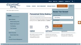 Online Banking :: Chesapeake Bank