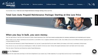 Total Care Auto Prepaid Maintenance Package: Starting at One Low ...