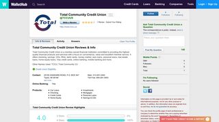 Total Community Credit Union Reviews - WalletHub