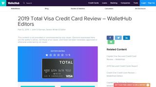 2019 Total Visa Credit Card Review – WalletHub Editors