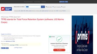 TFRS - Total Force Retention System (software; US Marine Corps ...