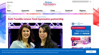 Beth Tweddle renews Total Gymnastics partnership - British Gymnastics