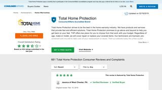 Top 623 Reviews and Complaints about Total Home Protection