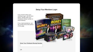 Setup Your Members Login - Total Money Magnetism | The ...