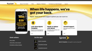 Repair or replace your device. - Sprint Complete