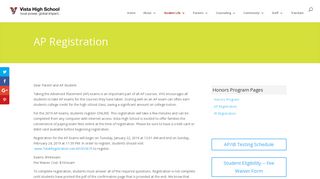 AP Registration | Vista High School
