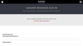 Caesars Rewards ® Sign In - Caesars Entertainment