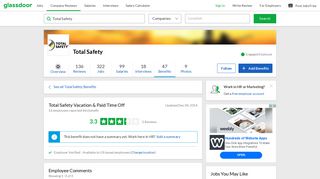 Total Safety Employee Benefit: Vacation & Paid Time Off | Glassdoor