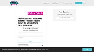 To book sessions with Make a Splash you first need ... - Total Swimming