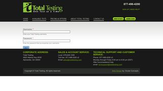 User account | Total Testing