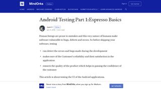 Android Testing Part 1:Espresso Basics – MindOrks – Medium