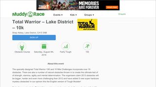 Total Warrior – Lake District – 10kMuddy Race -