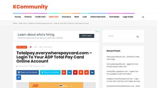 totalpay.everywherepaycard.com - Login to Your ADP Total Pay Card ...