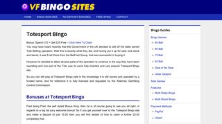 Totesport Bingo – VFBingoSites.co.uk