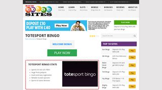 Totesport Bingo Review - Spend £10 Get £25 FREE! - Bingo Sites