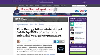 Toto Energy hikes winter direct debits by 50% and admits to 'misprint ...