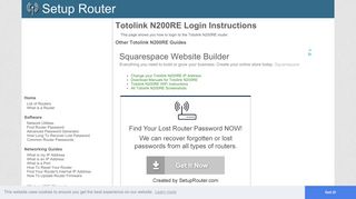 Login to Totolink N200RE Router - SetupRouter