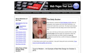 Touch of Modern - Daily Sucker - Current examples of bad web design ...