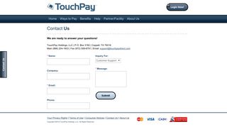 Contact Us - Touchpay
