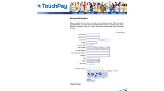 TouchPay Payments - User Signup