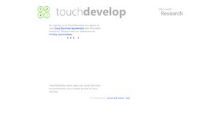 Touch Develop - log in