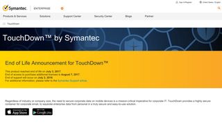 TouchDown by Symantec | Symantec