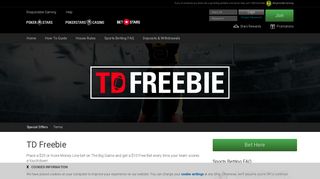 TD Freebie – $10 Touchdown Bonus – BetStars
