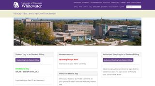 Student Billing System (Touchnet) | University of Wisconsin-Whitewater