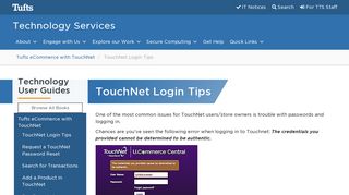 TouchNet Login Tips | Technology Services