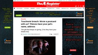 Touchnote breach: Wrote a postcard with us? Thieves have your pal's ...