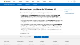 Fix touchpad problems in Windows 10 - Microsoft Support