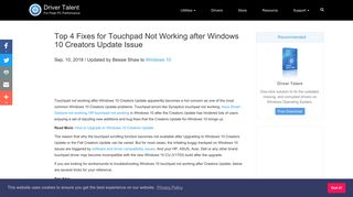 Top 4 Fixes for Touchpad Not Working after Windows 10 Creators ...