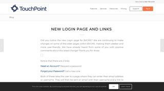 New Login Page and Links - TouchPoint Software