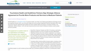 Touchstone Health and HealthCare Partners Sign Strategic Alliance ...