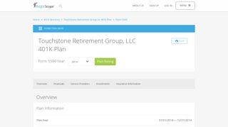 Touchstone Retirement Group, LLC 401K Plan | 2014 Form 5500 by ...