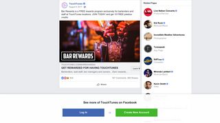 TouchTunes - Bar Rewards is a FREE rewards program... | Facebook