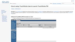 How to setup TouchWorks User to Launch TouchWorks PM - Galen wiki
