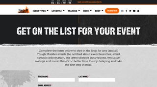 Event Pre-Registration | Tough Mudder