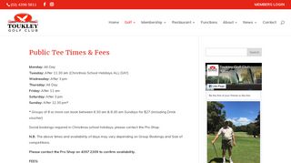 Public Tee Times & Fees - Toukley Golf Club