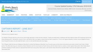 CAPTAIN'S REPORT – JUNE 2017 - Shelly Beach Golf Club