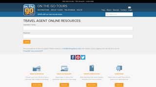 Agent Login & Resources | On The Go Tours